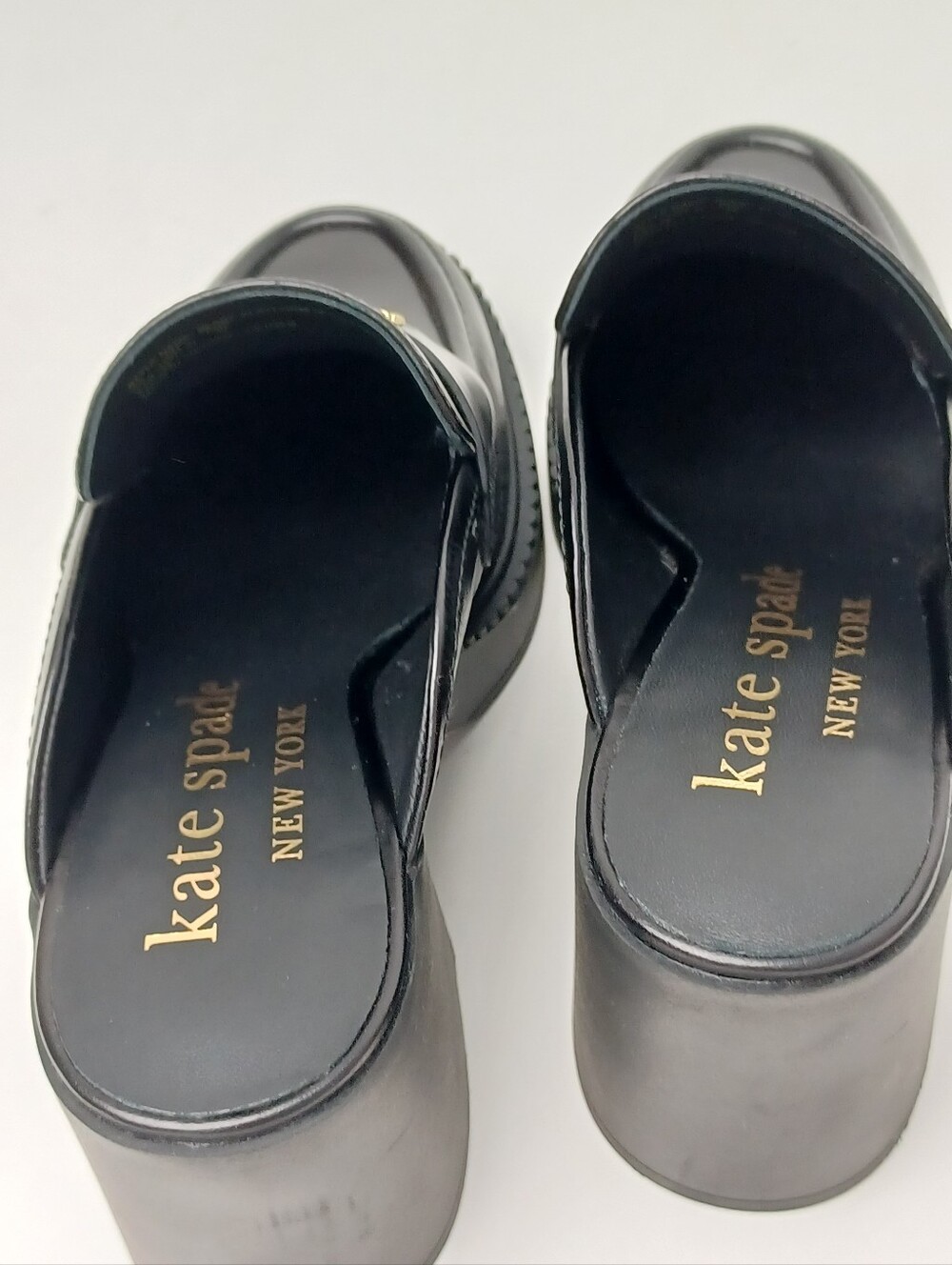 Kate Spade Blake Platform Mule Loafers Shoe Size 8.5 B Women Leather In Black - Picture 9 of 15